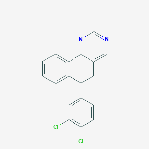 molecular formula C19H14Cl2N2 B2505544 6-(3,4-Dichlorophenyl)-2-methyl-5,6-dihydrobenzo[h]quinazoline CAS No. 866018-50-0
