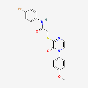 molecular formula C19H16BrN3O3S B2505546 N-(4-bromophenyl)-2-((4-(4-methoxyphenyl)-3-oxo-3,4-dihydropyrazin-2-yl)thio)acetamide CAS No. 895112-59-1