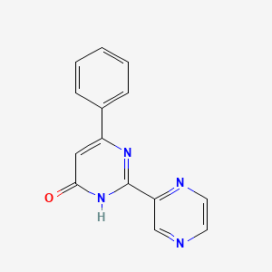 molecular formula C14H10N4O B2505547 6-苯基-2-(吡嗪-2-基)嘧啶-4-醇 CAS No. 874605-79-5