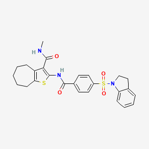 2-(4-(indolin-1-ylsulfonyl)benzamido)-N-methyl-5,6,7,8-tetrahydro-4H-cyclohepta[b]thiophene-3-carboxamide