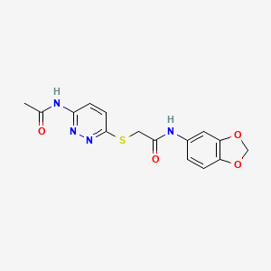 2-((6-acetamidopyridazin-3-yl)thio)-N-(benzo[d][1,3]dioxol-5-yl)acetamide