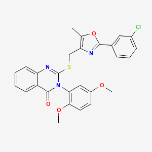 2-(((2-(3-chlorophenyl)-5-methyloxazol-4-yl)methyl)thio)-3-(2,5-dimethoxyphenyl)quinazolin-4(3H)-one