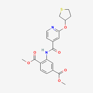 molecular formula C20H20N2O6S B2505564 Dimethyl 2-(2-((tetrahydrothiophen-3-yl)oxy)isonicotinamido)terephthalate CAS No. 2034361-15-2