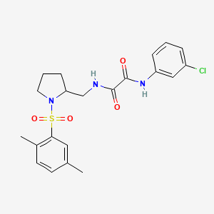molecular formula C21H24ClN3O4S B2505581 N1-(3-氯苯基)-N2-((1-((2,5-二甲苯基)磺酰基)吡咯烷-2-基)甲基)草酰胺 CAS No. 896284-98-3
