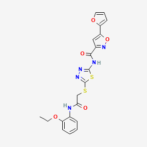 molecular formula C20H17N5O5S2 B2505585 N-(5-((2-((2-乙氧苯基)氨基)-2-氧代乙基)硫代)-1,3,4-噻二唑-2-基)-5-(呋喃-2-基)异恶唑-3-甲酰胺 CAS No. 1351605-43-0