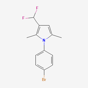 molecular formula C13H12BrF2N B2505589 1-(4-Bromophenyl)-3-(difluoromethyl)-2,5-dimethylpyrrole CAS No. 2248300-43-6
