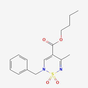 molecular formula C16H20N2O4S B2505594 Butyl 2-benzyl-5-methyl-1,1-dioxo-1,2-dihydro-1,2,6-thiadiazine-4-carboxylate CAS No. 1775513-13-7