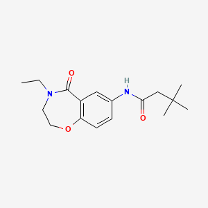 molecular formula C17H24N2O3 B2505595 N-(4-乙基-5-氧代-2,3,4,5-四氢苯并[f][1,4]恶二杂环庚-7-基)-3,3-二甲基丁酰胺 CAS No. 922001-63-6