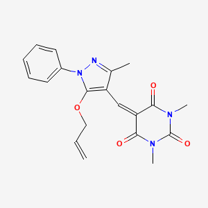5-((5-(Allyloxy)-3-methyl-1-phenyl-1H-pyrazol-4-yl)methylene)-1,3-dimethyl-2,4,6(1H,3H,5H)-pyrimidinetrione