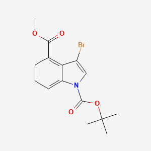 molecular formula C15H16BrNO4 B2505599 1-Boc-3-溴吲哚-4-甲酸甲酯 CAS No. 2006277-62-7