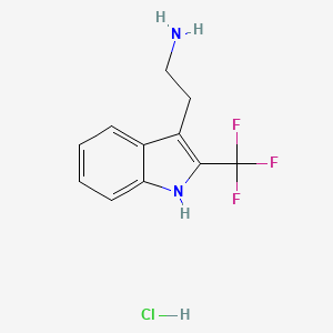 molecular formula C11H12ClF3N2 B2505602 2-[2-(trifluoromethyl)-1H-indol-3-yl]ethan-1-amine hydrochloride CAS No. 2044744-71-8