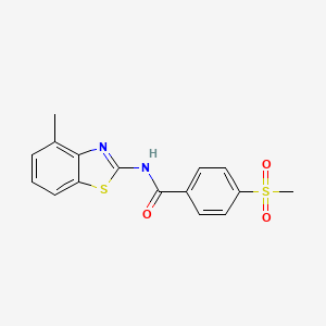 molecular formula C16H14N2O3S2 B2505608 N-(4-甲基苯并[d]噻唑-2-基)-4-(甲基磺酰基)苯甲酰胺 CAS No. 896337-23-8