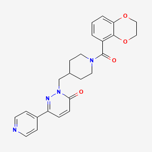 molecular formula C24H24N4O4 B2505618 2-{[1-(2,3-Dihydro-1,4-benzodioxine-5-carbonyl)piperidin-4-yl]methyl}-6-(pyridin-4-yl)-2,3-dihydropyridazin-3-one CAS No. 2097925-39-6