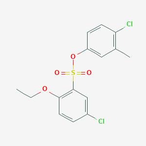 molecular formula C15H14Cl2O4S B2505643 4-氯-3-甲基苯基 5-氯-2-乙氧基苯-1-磺酸盐 CAS No. 2415462-15-4