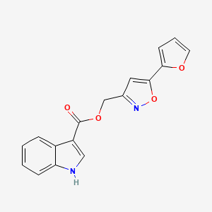 molecular formula C17H12N2O4 B2505648 (5-(furan-2-yl)isoxazol-3-yl)methyl 1H-indole-3-carboxylate CAS No. 1203016-66-3