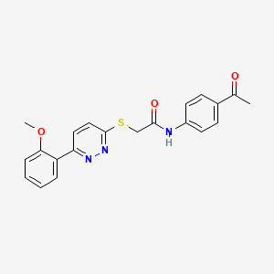 molecular formula C21H19N3O3S B2505659 N-(4-acetylphenyl)-2-[6-(2-methoxyphenyl)pyridazin-3-yl]sulfanylacetamide CAS No. 893979-63-0