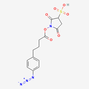molecular formula C14H14N4O7S B2505660 磺基琥珀酰亚胺4-(4-叠氮苯基)丁酸酯 CAS No. 223572-55-2
