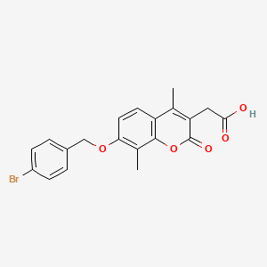 molecular formula C20H17BrO5 B2505664 {7-[(4-bromobenzyl)oxy]-4,8-dimethyl-2-oxo-2H-chromen-3-yl}acetic acid CAS No. 858743-95-0