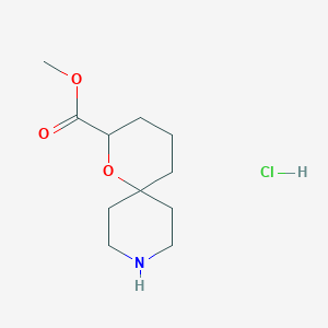 molecular formula C11H20ClNO3 B2505665 1-氧杂-9-氮杂螺[5.5]十一烷-2-羧酸甲酯；盐酸盐 CAS No. 2470439-09-7