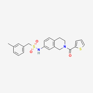 molecular formula C22H22N2O3S2 B2505666 N-(2-(thiophene-2-carbonyl)-1,2,3,4-tetrahydroisoquinolin-7-yl)-1-(m-tolyl)methanesulfonamide CAS No. 955712-50-2