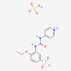 molecular formula C14H16ClN3O8S2 B2505679 4-Ethoxy-3-(3-(pyridin-4-yl)ureido)benzene-1-sulfonyl chloride sulfate CAS No. 820245-44-1