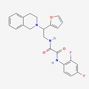 molecular formula C23H21F2N3O3 B2505683 N1-(2,4-difluorophenyl)-N2-(2-(3,4-dihydroisoquinolin-2(1H)-yl)-2-(furan-2-yl)ethyl)oxalamide CAS No. 898433-28-8