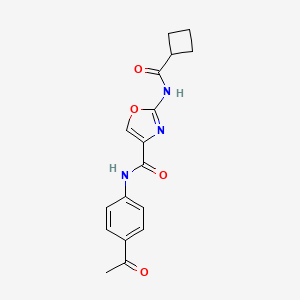 molecular formula C17H17N3O4 B2505694 N-(4-acetylphenyl)-2-(cyclobutanecarboxamido)oxazole-4-carboxamide CAS No. 1396625-40-3