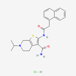 6-Isopropyl-2-(2-(naphthalen-1-yl)acetamido)-4,5,6,7-tetrahydrothieno[2,3-c]pyridine-3-carboxamide hydrochloride