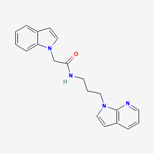 molecular formula C20H20N4O B2505697 N-(3-(1H-pyrrolo[2,3-b]pyridin-1-yl)propyl)-2-(1H-indol-1-yl)acetamide CAS No. 1795300-75-2