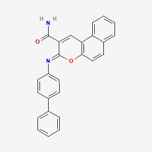 molecular formula C26H18N2O2 B2505708 3-(4-Phenylphenyl)iminobenzo[f]chromene-2-carboxamide CAS No. 329690-18-8