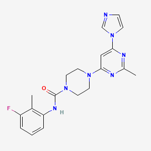 4-(6-(1H-imidazol-1-yl)-2-methylpyrimidin-4-yl)-N-(3-fluoro-2-methylphenyl)piperazine-1-carboxamide