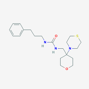 1-(3-Phenylpropyl)-3-[(4-thiomorpholin-4-yloxan-4-yl)methyl]urea