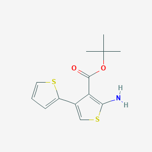 molecular formula C13H15NO2S2 B2505721 Tert-butyl 2-amino-4-(thiophen-2-YL)thiophene-3-carboxylate CAS No. 1550671-45-8