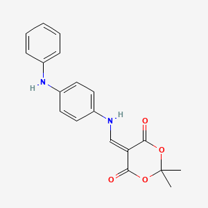 molecular formula C19H18N2O4 B2505723 2,2-Dimethyl-5-(((4-(phenylamino)phenyl)amino)methylene)-1,3-dioxane-4,6-dione CAS No. 909344-65-6