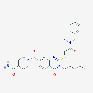 molecular formula C30H37N5O4S B2505729 1-[2-[2-[Benzyl(methyl)amino]-2-oxoethyl]sulfanyl-4-oxo-3-pentylquinazoline-7-carbonyl]piperidine-4-carboxamide CAS No. 422531-61-1