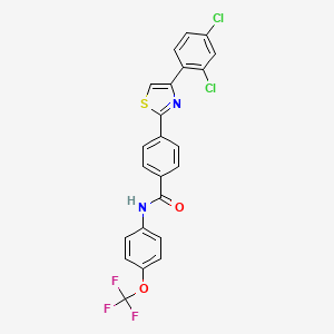 molecular formula C23H13Cl2F3N2O2S B2505735 4-[4-(2,4-二氯苯基)-1,3-噻唑-2-基]-N-[4-(三氟甲氧基)苯基]苯甲酰胺 CAS No. 321430-03-9