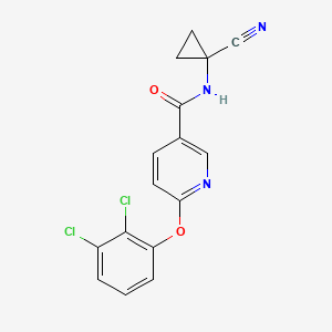 molecular formula C16H11Cl2N3O2 B2505741 N-(1-cyanocyclopropyl)-6-(2,3-dichlorophenoxy)pyridine-3-carboxamide CAS No. 1808338-81-9