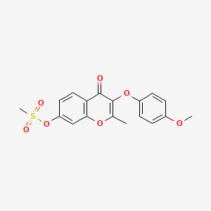 molecular formula C18H16O7S B2505742 3-(4-methoxyphenoxy)-2-methyl-4-oxo-4H-chromen-7-yl methanesulfonate CAS No. 845630-63-9