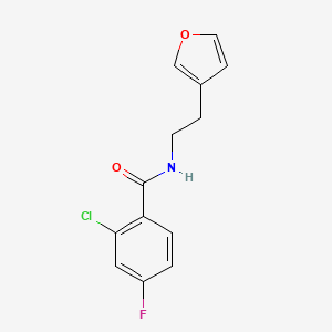 molecular formula C13H11ClFNO2 B2505743 2-氯-4-氟-N-(2-(呋喃-3-基)乙基)苯甲酰胺 CAS No. 1428371-94-1