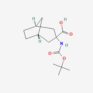 molecular formula C14H23NO4 B2505754 (1S,5R)-3-[(2-Methylpropan-2-yl)oxycarbonylamino]bicyclo[3.2.1]octane-3-carboxylic acid CAS No. 2253619-74-6