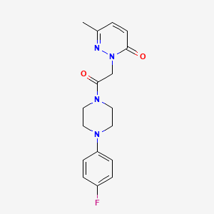 molecular formula C17H19FN4O2 B2505759 2-(2-(4-(4-fluorophenyl)piperazin-1-yl)-2-oxoethyl)-6-methylpyridazin-3(2H)-one CAS No. 1235656-47-9
