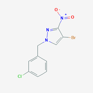 molecular formula C10H7BrClN3O2 B250577 4-bromo-1-(3-chlorobenzyl)-3-nitro-1H-pyrazole 