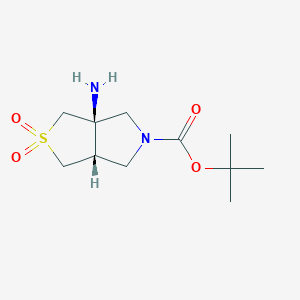 molecular formula C11H20N2O4S B2505781 Tert-butyl (3aR,6aS)-3a-amino-2,2-dioxo-3,4,6,6a-tetrahydro-1H-thieno[3,4-c]pyrrole-5-carboxylate CAS No. 2173999-68-1
