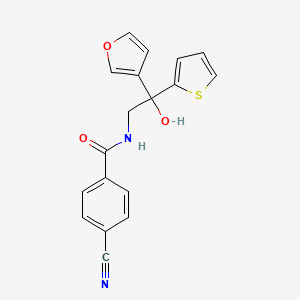 molecular formula C18H14N2O3S B2505782 4-cyano-N-(2-(furan-3-yl)-2-hydroxy-2-(thiophen-2-yl)ethyl)benzamide CAS No. 2034335-36-7