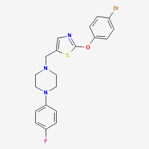 molecular formula C20H19BrFN3OS B2505788 1-{[2-(4-Bromophenoxy)-1,3-thiazol-5-yl]methyl}-4-(4-fluorophenyl)piperazine CAS No. 439097-13-9