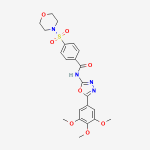 molecular formula C22H24N4O8S B2505793 4-(吗啉磺酰基)-N-(5-(3,4,5-三甲氧基苯基)-1,3,4-恶二唑-2-基)苯甲酰胺 CAS No. 533871-43-1