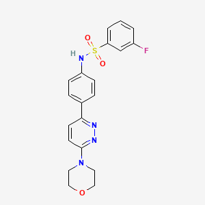 molecular formula C20H19FN4O3S B2505807 3-fluoro-N-[4-(6-morpholin-4-ylpyridazin-3-yl)phenyl]benzenesulfonamide CAS No. 946317-92-6