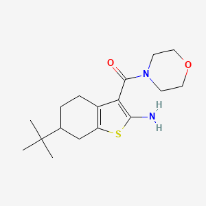 molecular formula C17H26N2O2S B2505818 6-Tert-butyl-3-(morpholin-4-ylcarbonyl)-4,5,6,7-tetrahydro-1-benzothien-2-ylamine CAS No. 590351-08-9