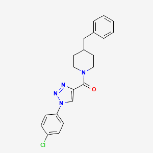 molecular formula C21H21ClN4O B2505819 （4-苄基哌啶-1-基）（1-(4-氯苯基)-1H-1,2,3-三唑-4-基）甲酮 CAS No. 1207021-34-8