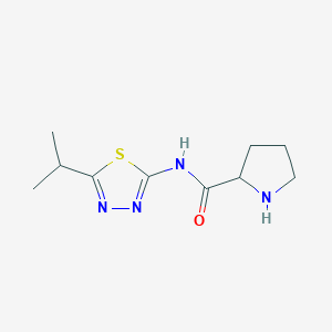 molecular formula C10H17ClN4OS B2505820 N-[5-(propan-2-yl)-1,3,4-thiadiazol-2-yl]prolinamide CAS No. 1435803-66-9